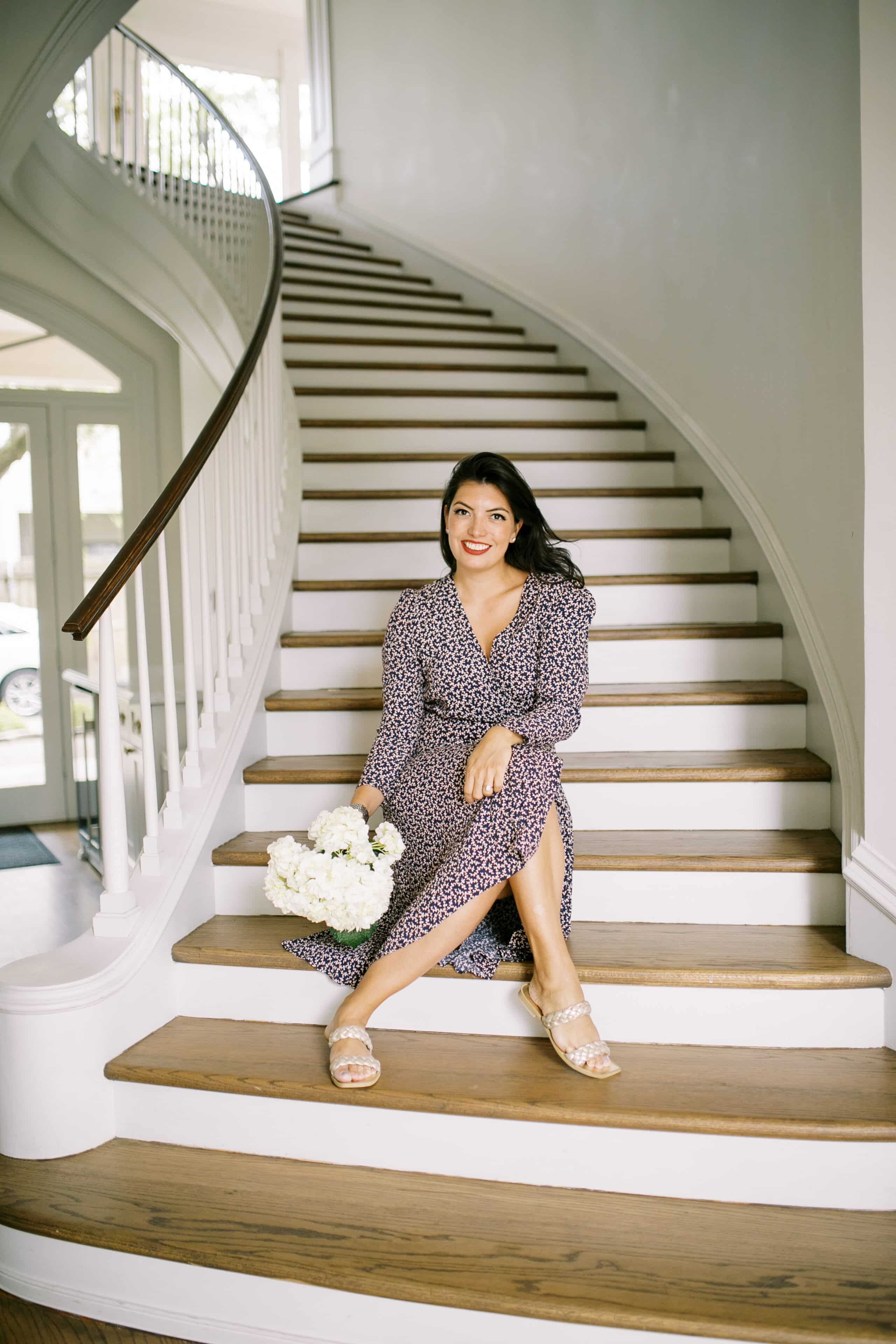 Woman on staircase