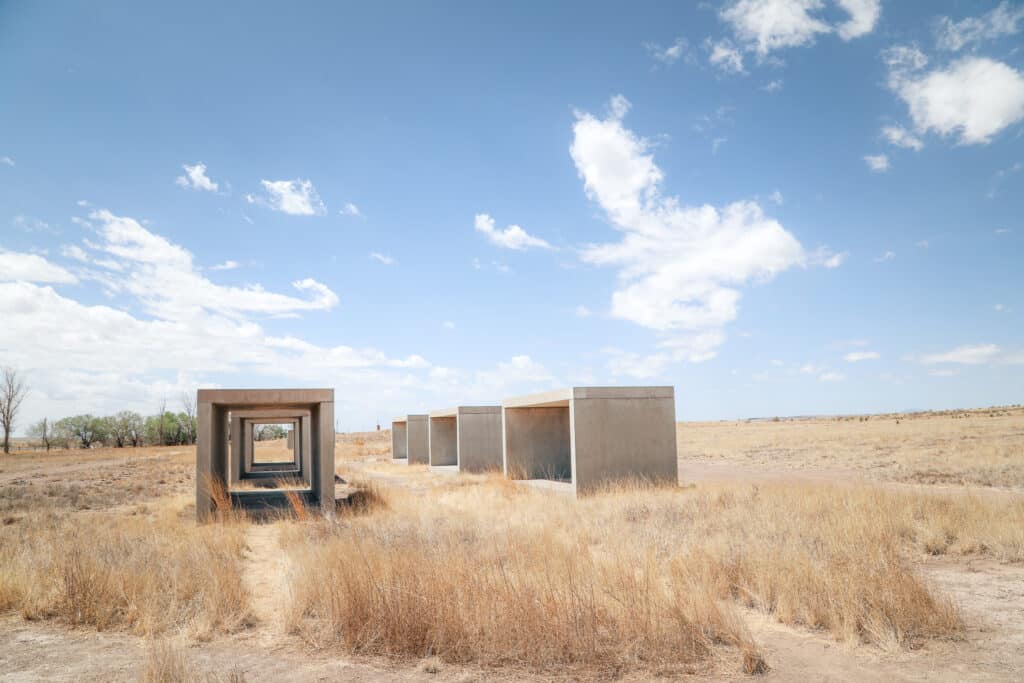 Art installation at the Chinati Foundation museum in Marfa, Texas