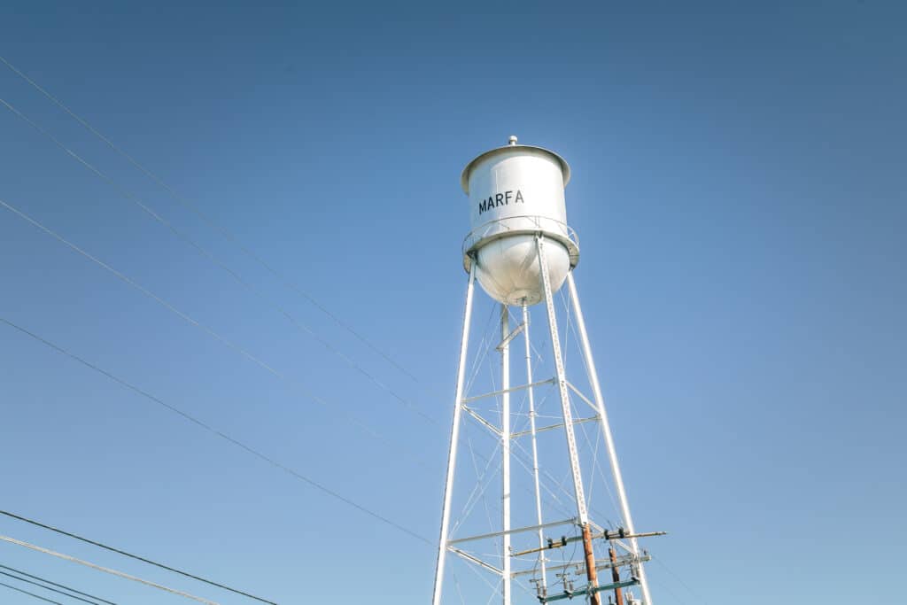 Water tower in Marfa, Texas