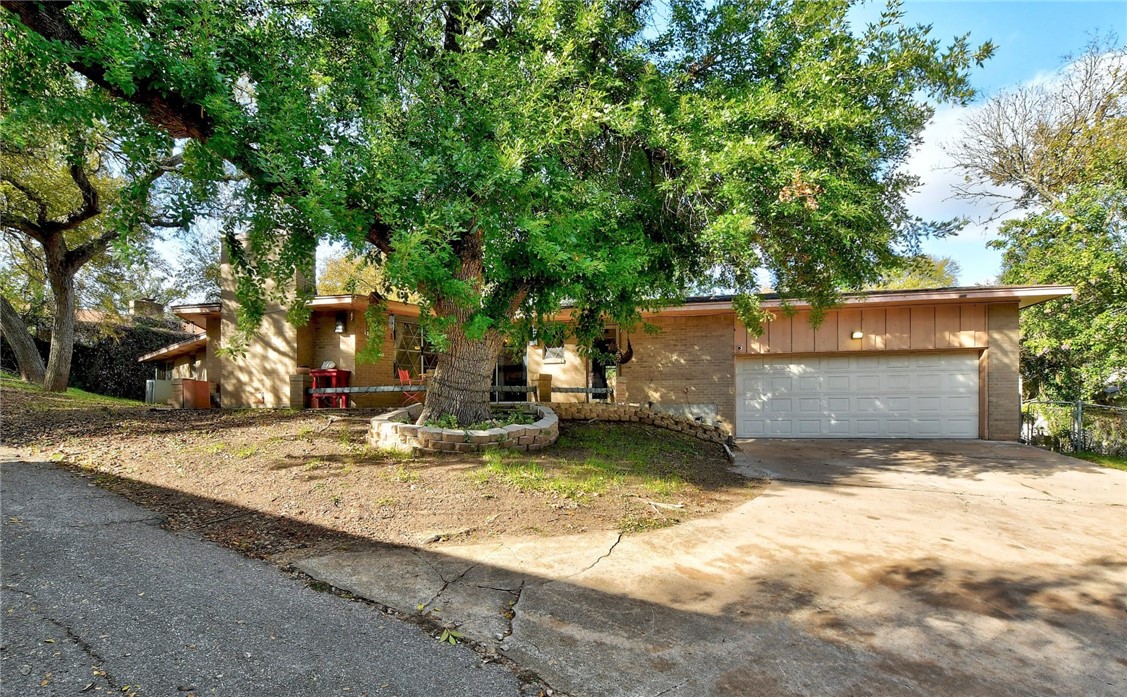 Garage back view of remodel house